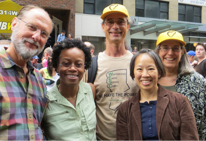 Participants in our Tuesday night small group ministry march in the Climate March.