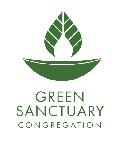 Green Sanctuary Congregation logo with a leaf and chalice