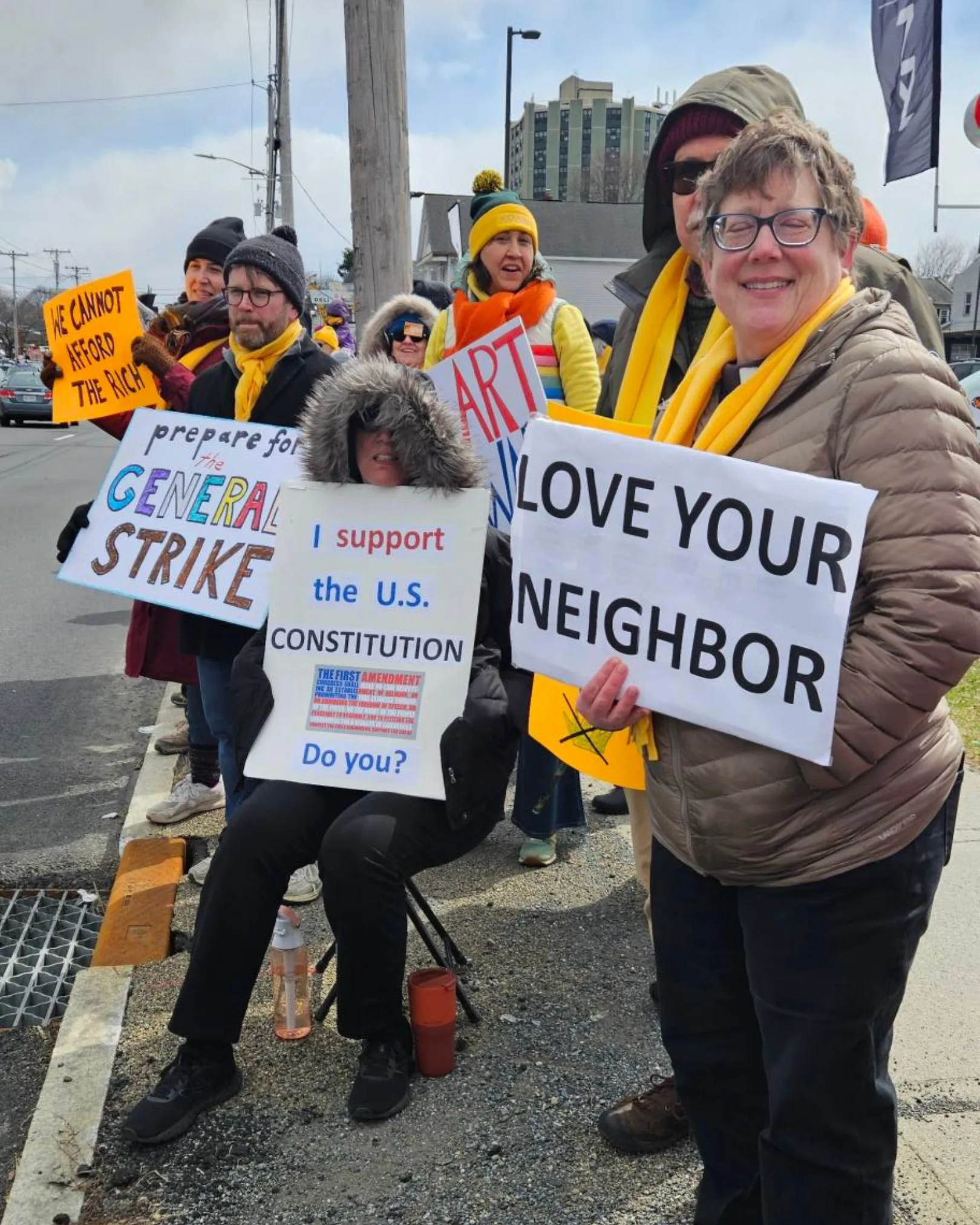 Protesters gathered at a 'No Kings' rally