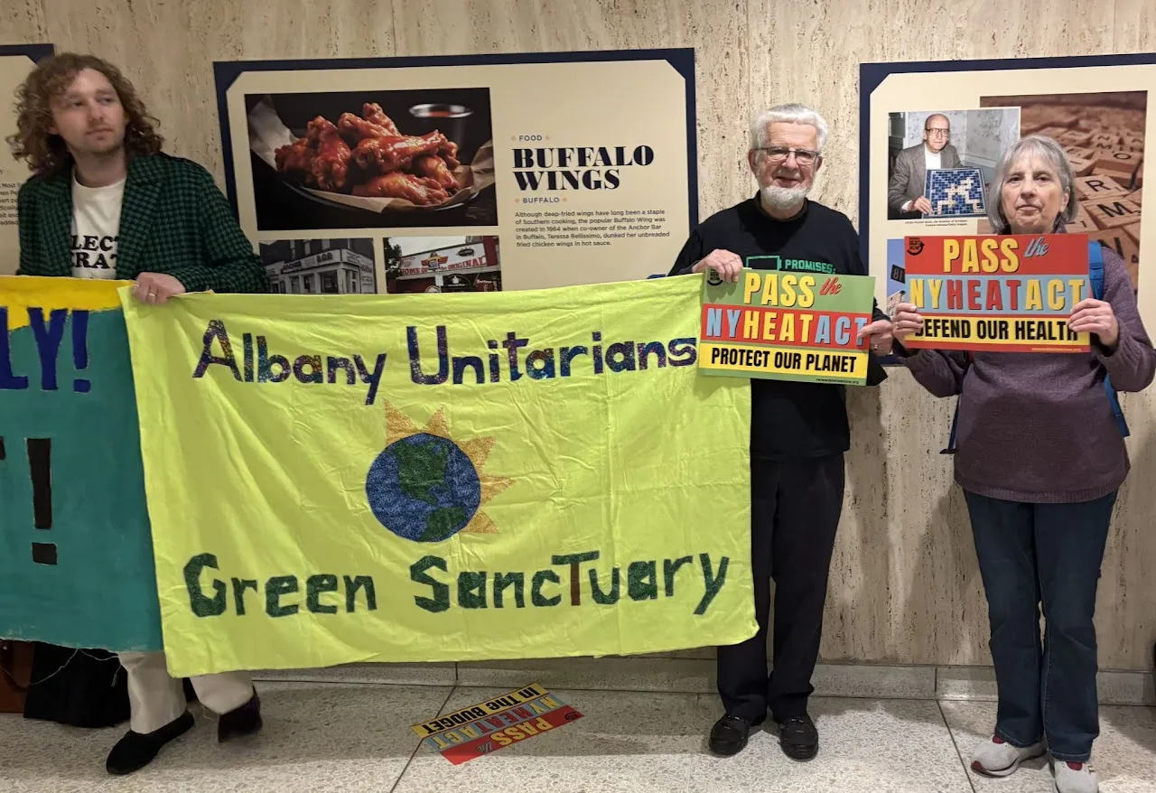 Advocates gathered for the NY HEAT Act press conference